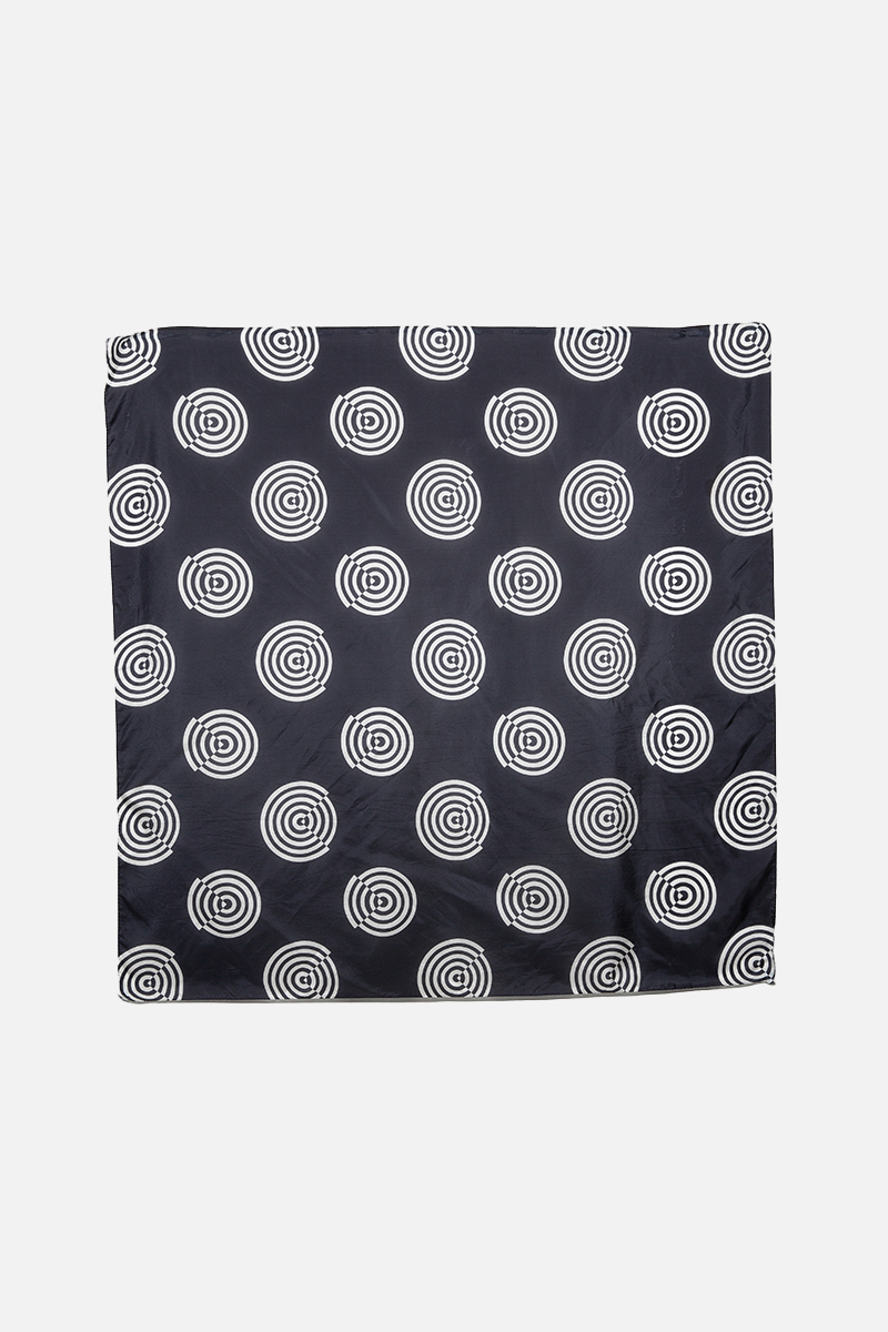Silk Scarf Popova "Textile design" (black)