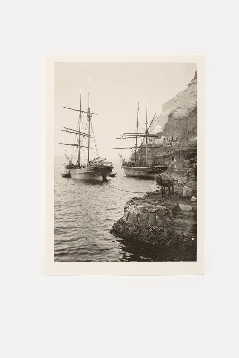 Postcard "Caiques under the cliffs of Santorini" Boissonnas